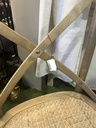 French Bistro Cross Back Chair - Natural Birch Wood and Rattan Seat