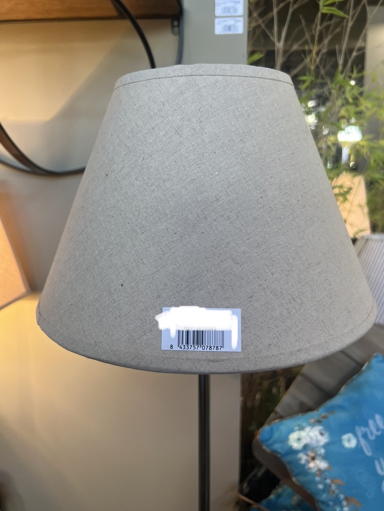 30cm Chinese Coolie Shaped Taupe Linen Lampshade