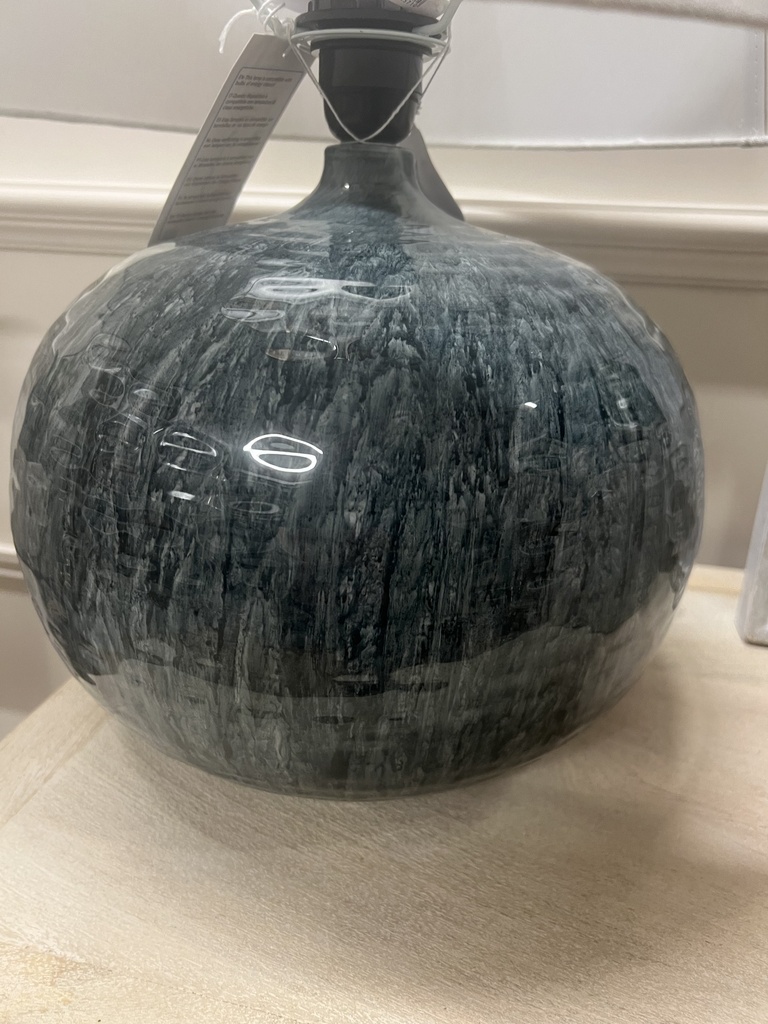 Blue Enamel Round Lamp Base
