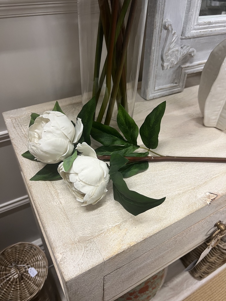 Ivory Double Head &quot;Real Feel&quot; Peony