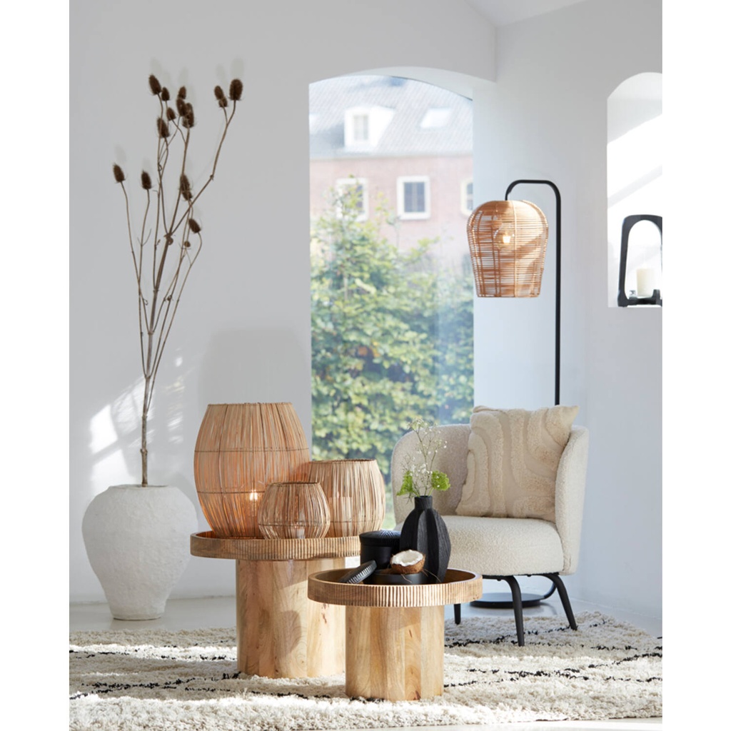 Evisa Rattan and Glass Candleholder