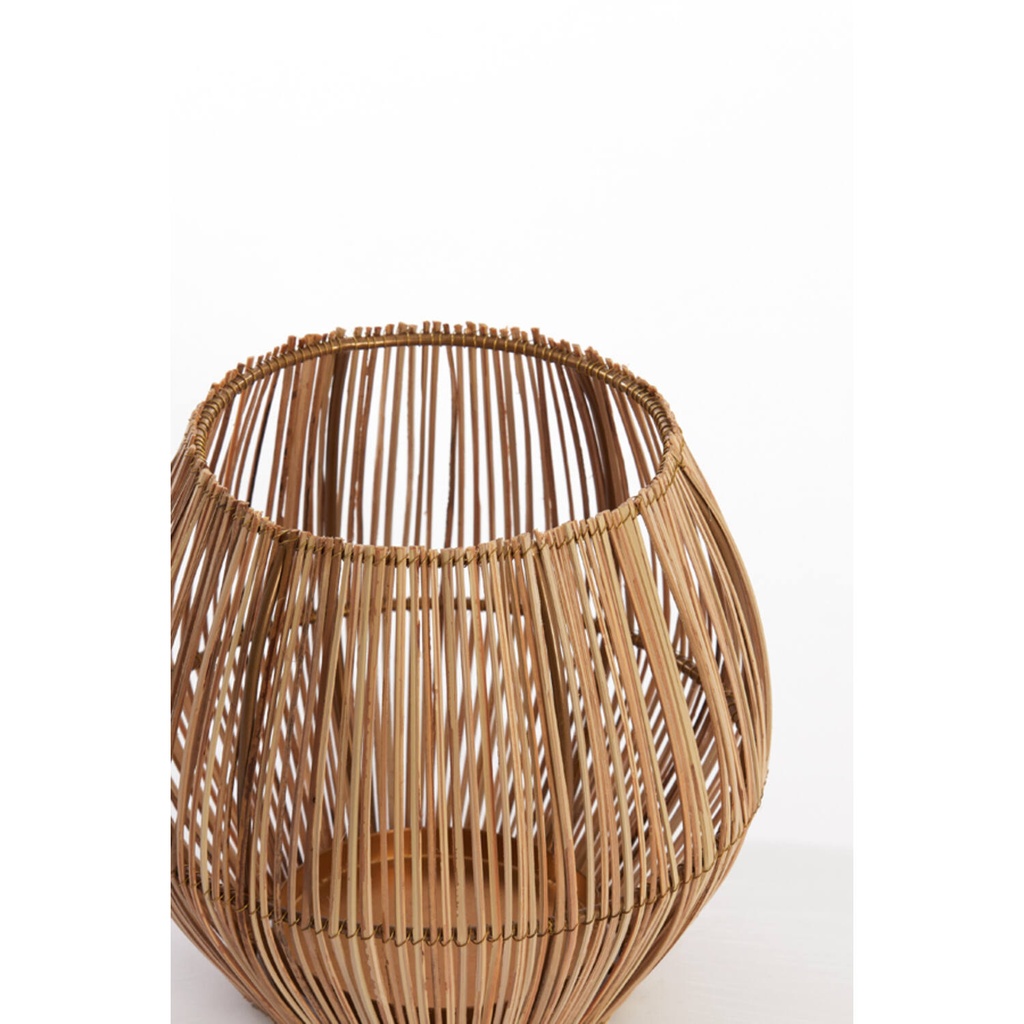 Evisa Rattan and Glass Candleholder
