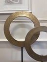 Antique Bronze Circle on Stand Ornament L