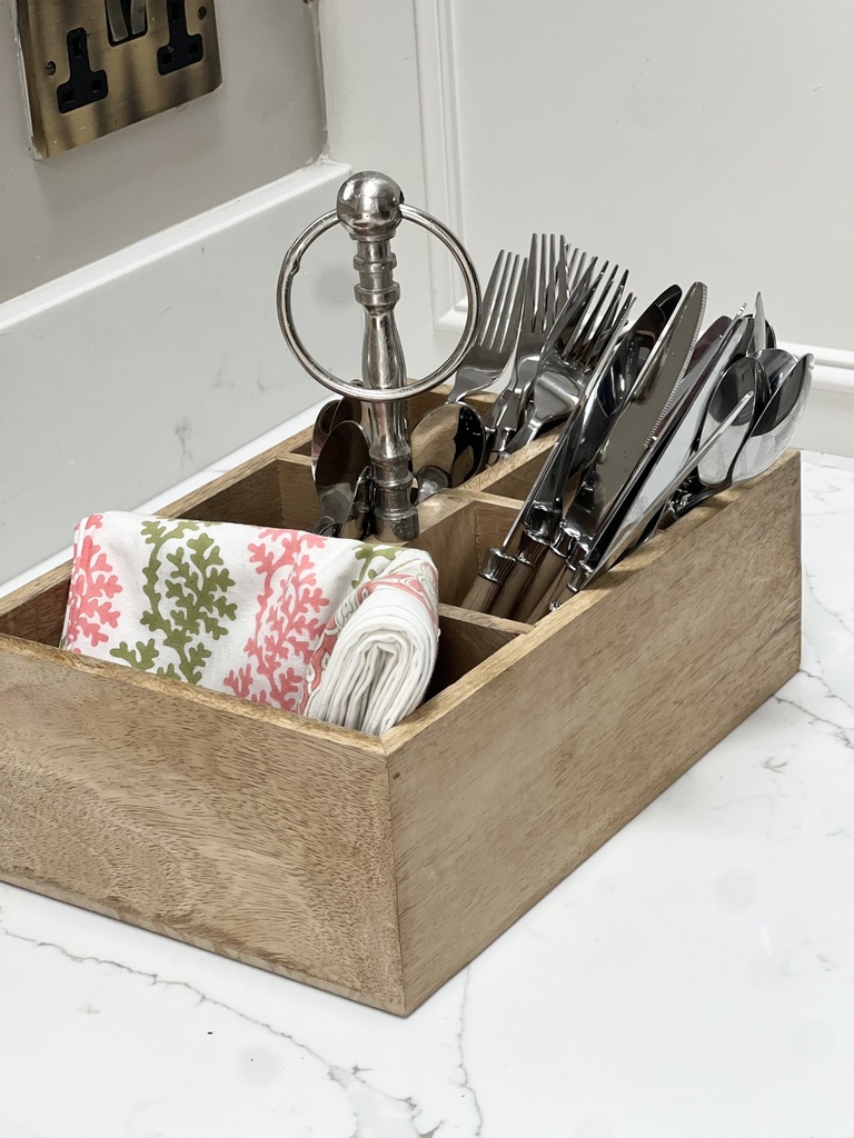 Natural Wood Cutlery Holder