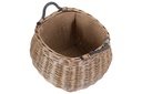 Curve -sided Antique Wash Hessian Lined Log Basket