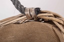 Curve -sided Antique Wash Hessian Lined Log Basket