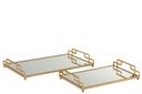 Gold Rectangular Metal Tray L 