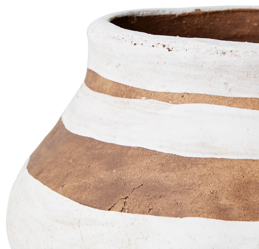 Camille Striped Terracotta Pot/Vase