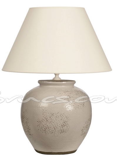White Distressed Ceramic Lamp Base