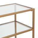 Slim Gold and Glass Console Table