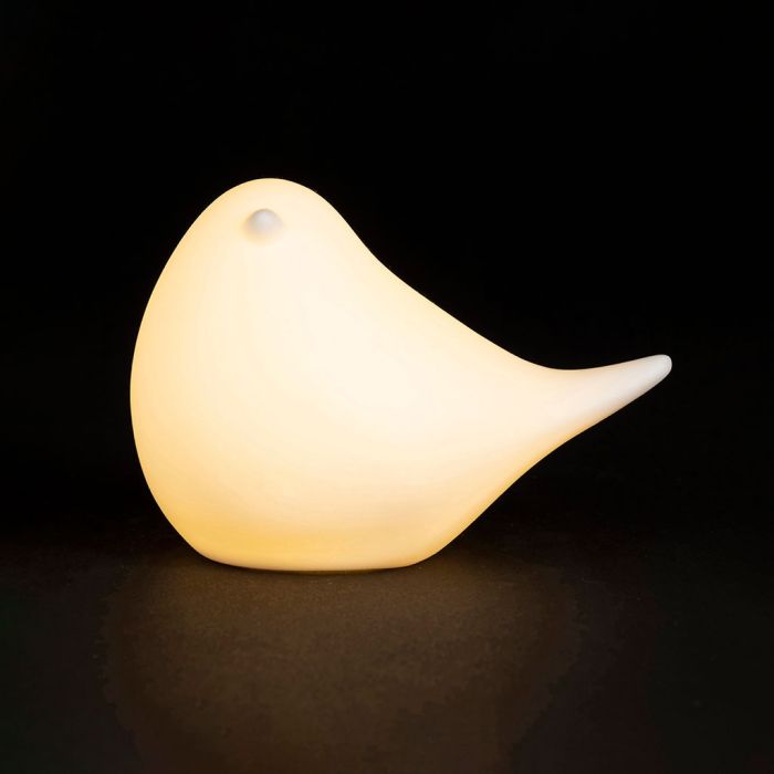 Porcelain Bird Ornament with LED Light - L