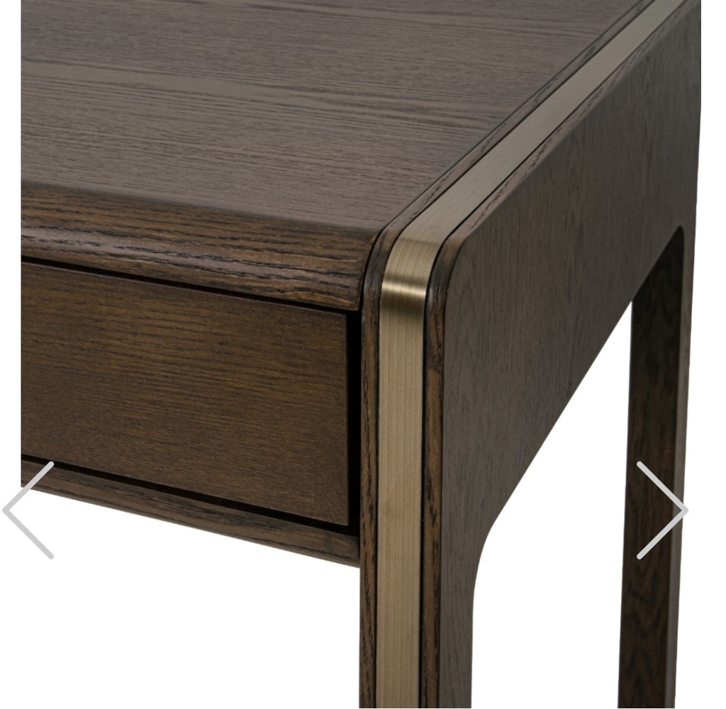 Kime Console Table - Solid Wood and Brass