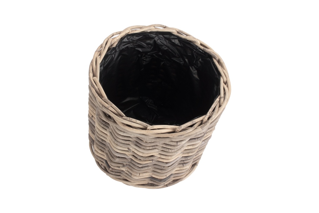 Medium Rattan Round Planter With Plastic Lining