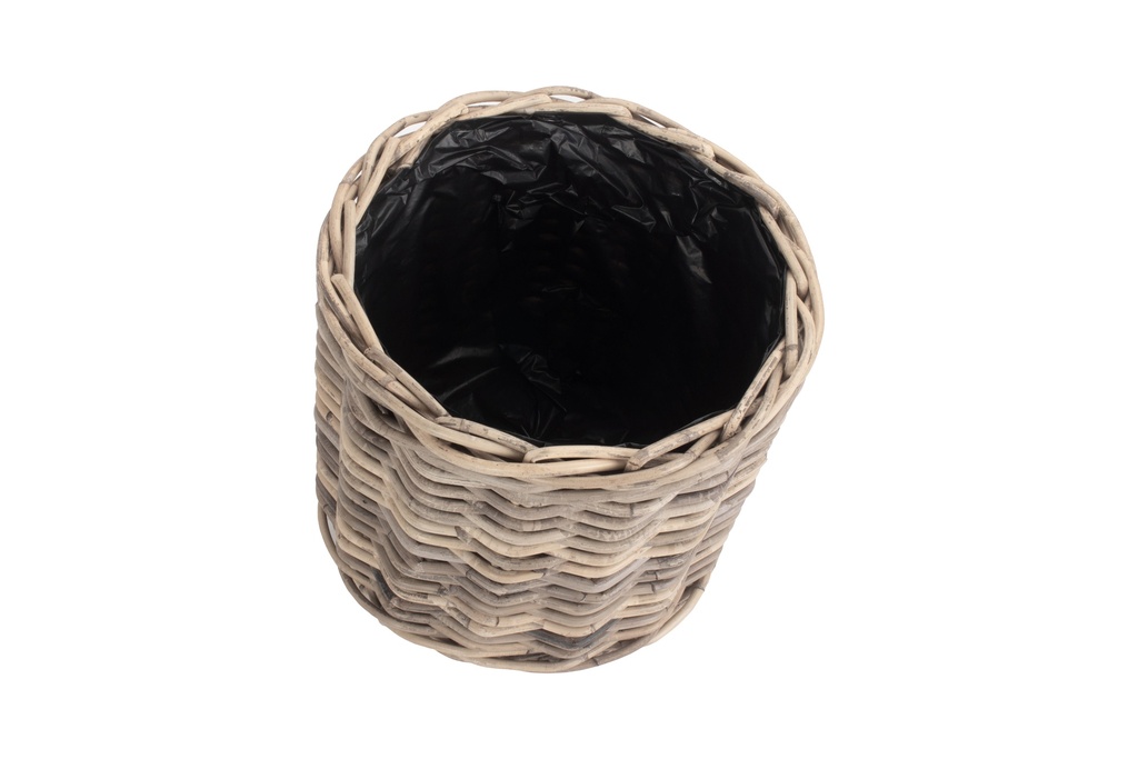 Small Rattan Round Planter With Plastic Lining