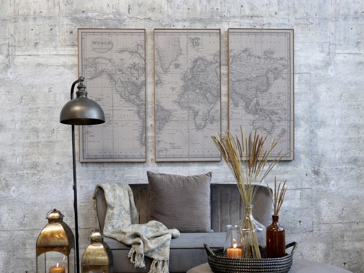 World Map on Board (set of 3)
