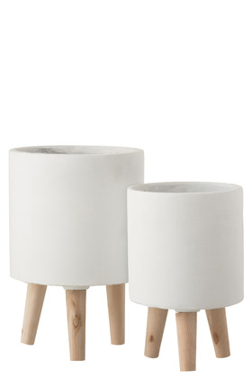 Cement Flowerpot On Feet (S)