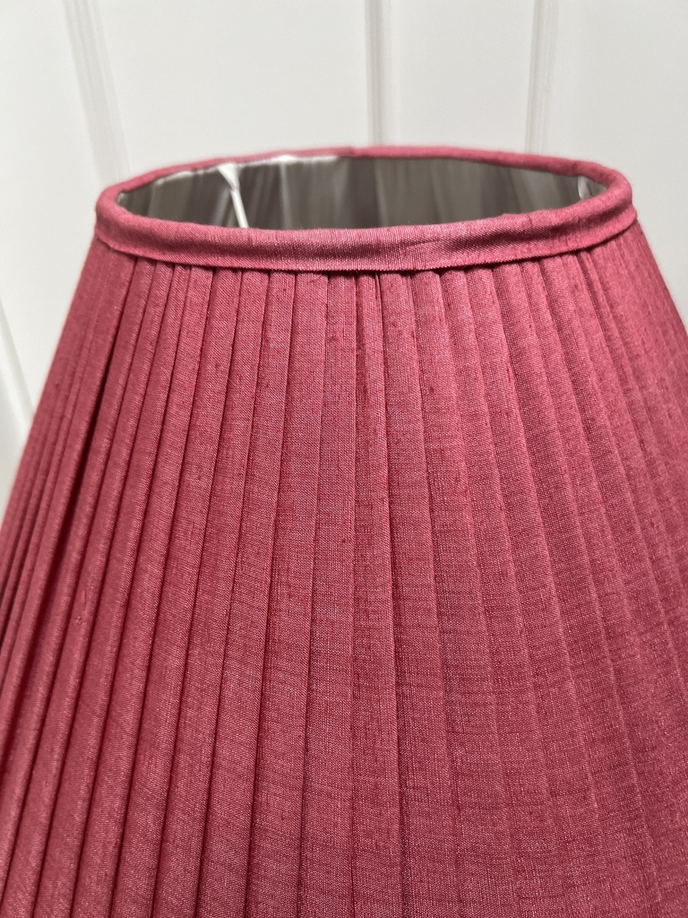 Pleated Silk Lampshade 40cm / Raspberry