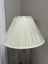 Pleated Silk Lampshade 40cm Green/Cream Ticking