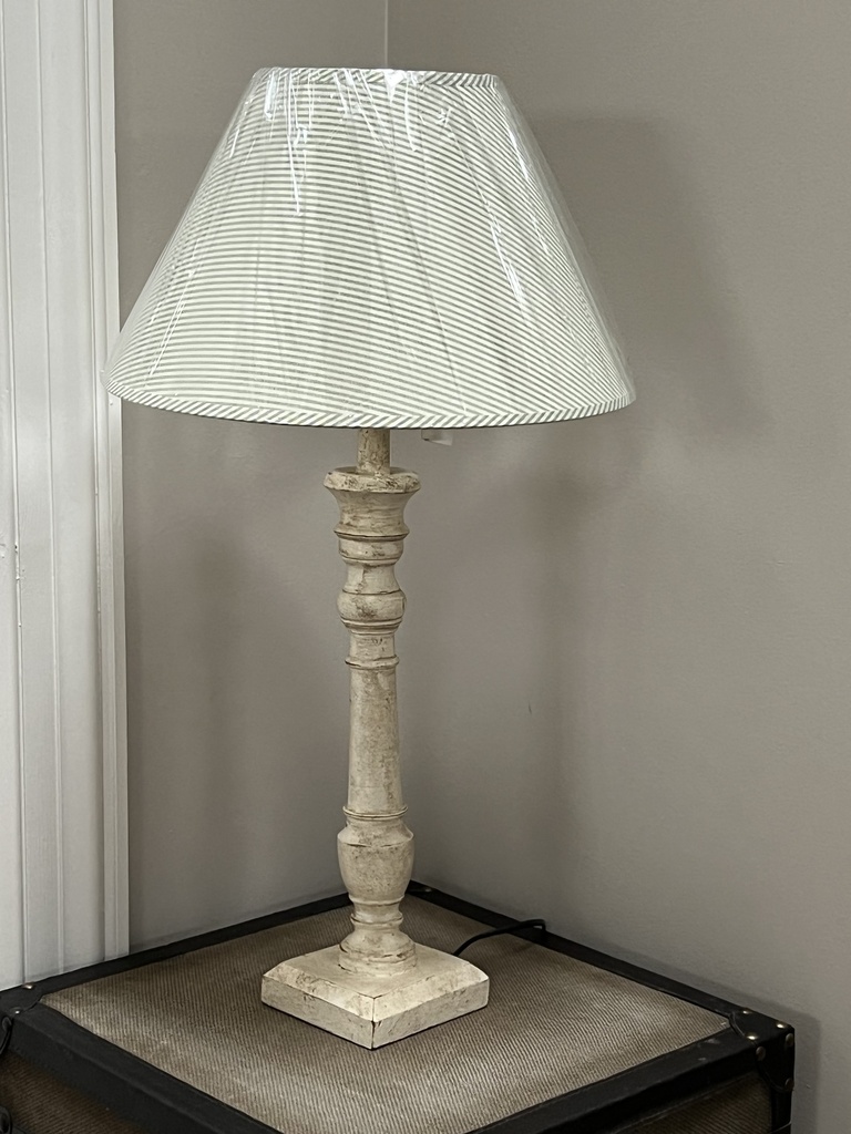 Green Stripe Cotton Lampshade 35cm