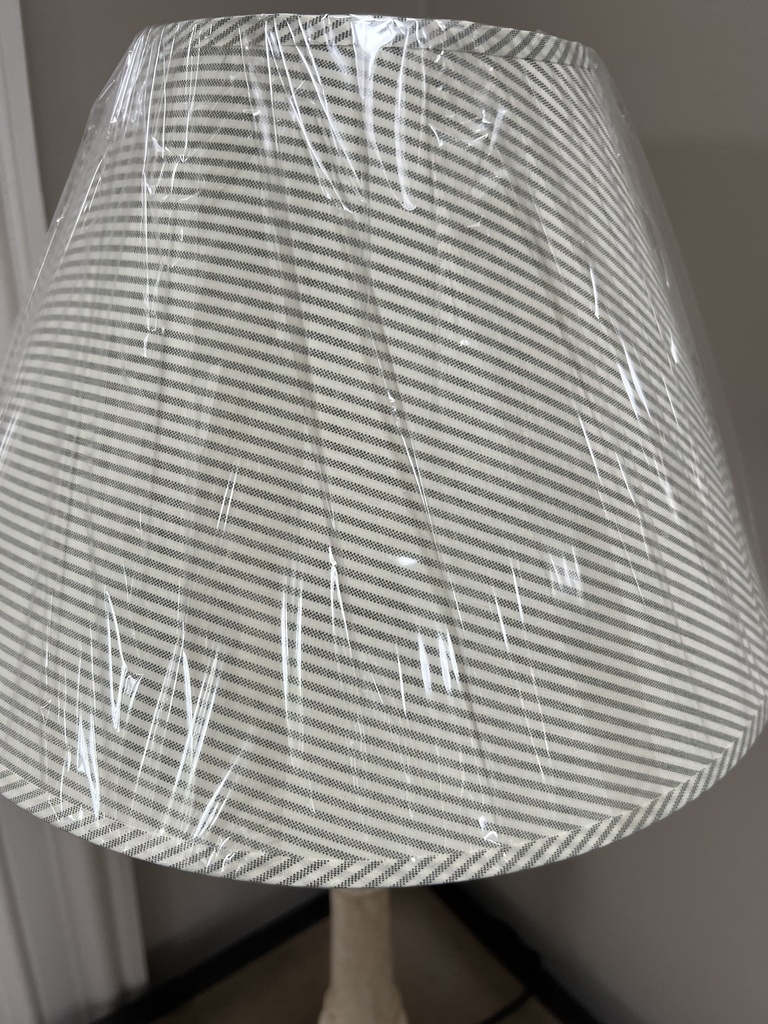 Green Stripe Cotton Lampshade 35cm