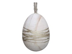 Easter Egg - carved wood with gold stripes