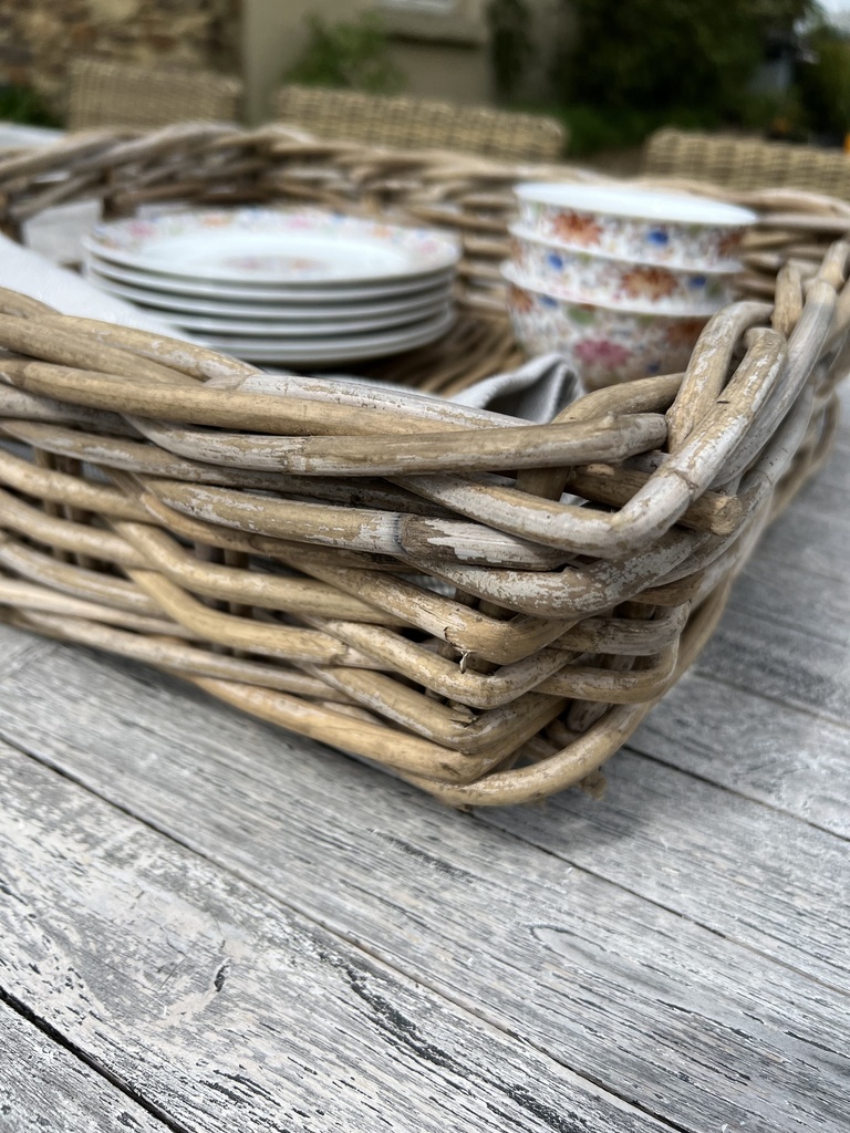 Square Kubu Rattan Serving Basket Tray