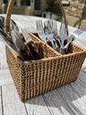 French Rattan Cutlery Holder