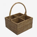 French Rattan Cutlery Holder