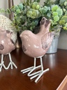 Glazed Terracotta Birds - Rose