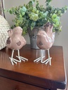 Glazed Terracotta Birds - Rose