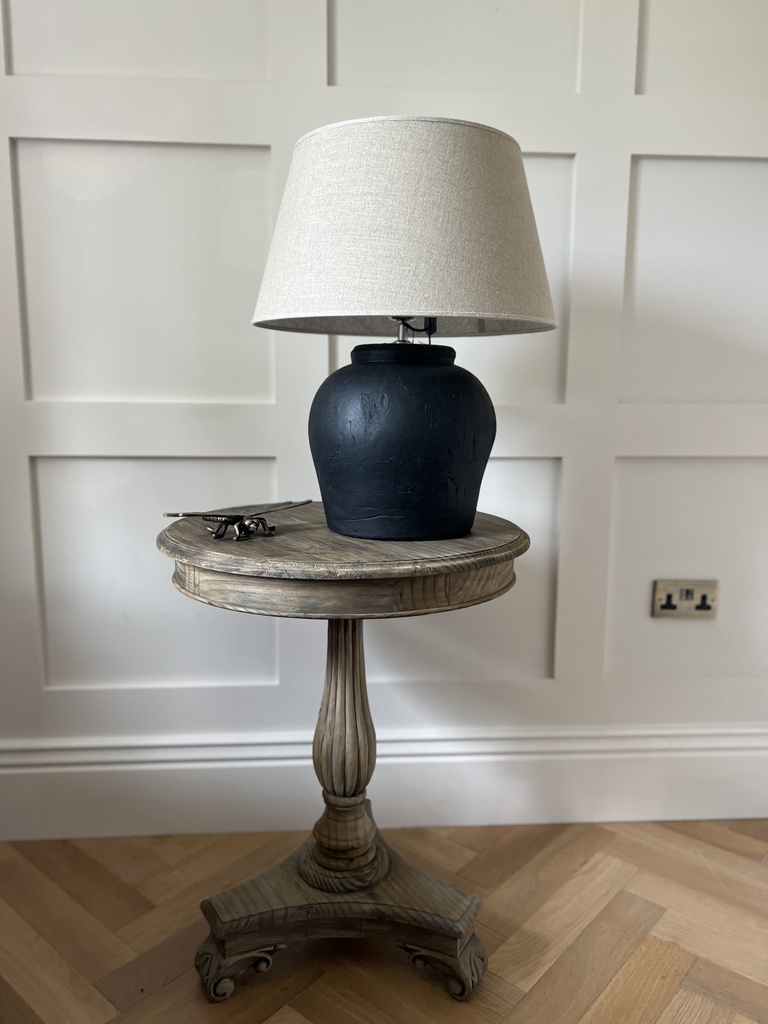 Matt Black Textured Stone Lamp - Base only