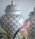 Temple Jar - Blue Paisley on White (Small)