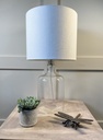 Glass Lamp with Egg White Cylinder Shade