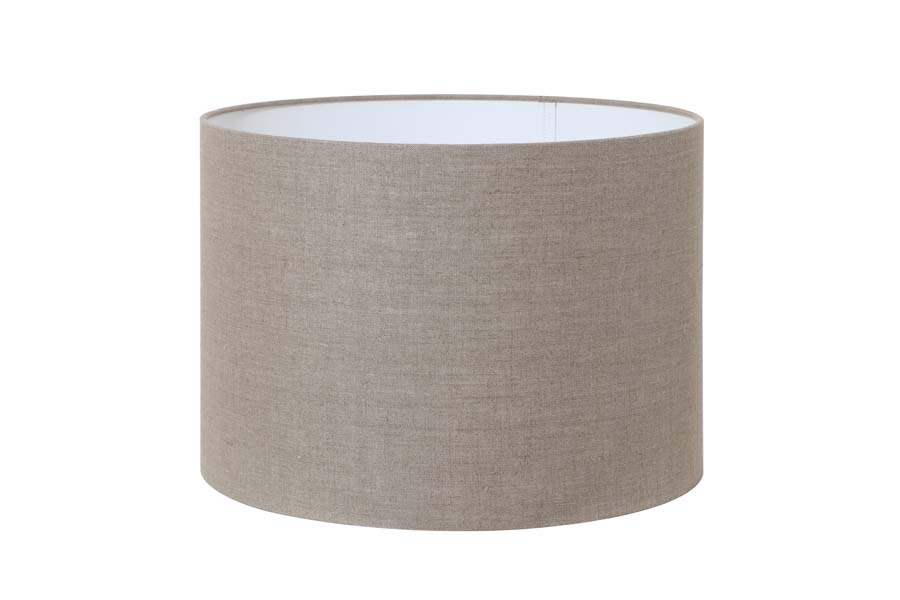 Glass Table Lamp with Taupe Linen Shade