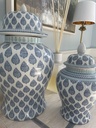 Temple Jar - Blue Paisley on White (Small)