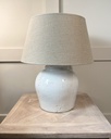 Etna Antique White Glazed Stone Lamp - Base Only