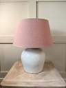 Etna Antique White Glazed Stone Lamp - Base Only