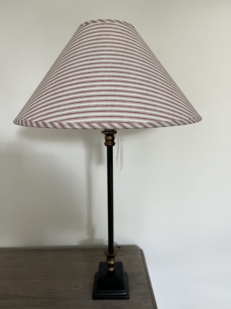 Coolie Lampshade. In Red &amp; Taupe Stripe 35cm
