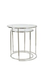 Manhattan Nest of 2 Side Tables - Nickel/Glass