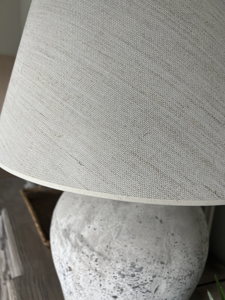 Etna Stone Lamp with Hemp Linen Shade