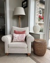 French Rattan Side Table/Stool
