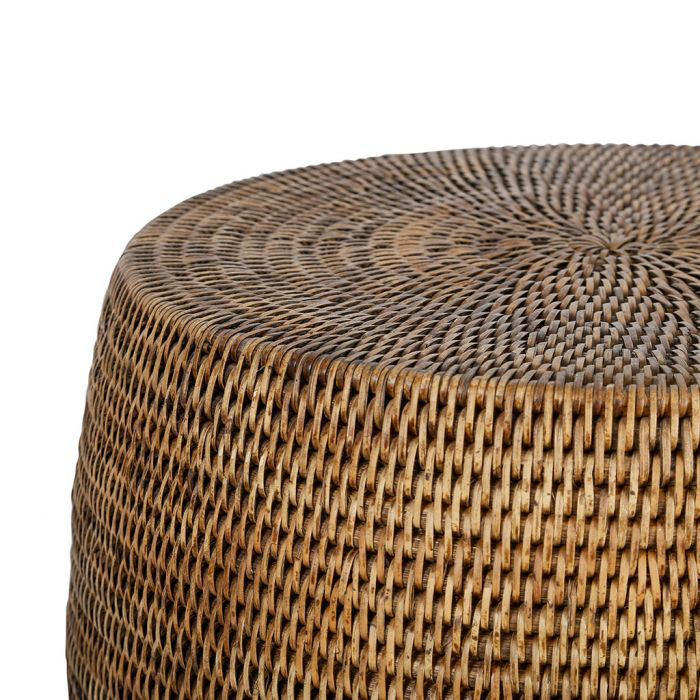 French Rattan Side Table/Stool