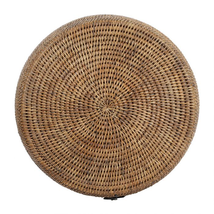 French Rattan Side Table/Stool