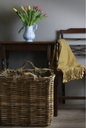 Large Square Kubu Rattan Basket with Rope Handles