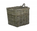 Medium Square Kubu Rattan Basket with Rope Handles