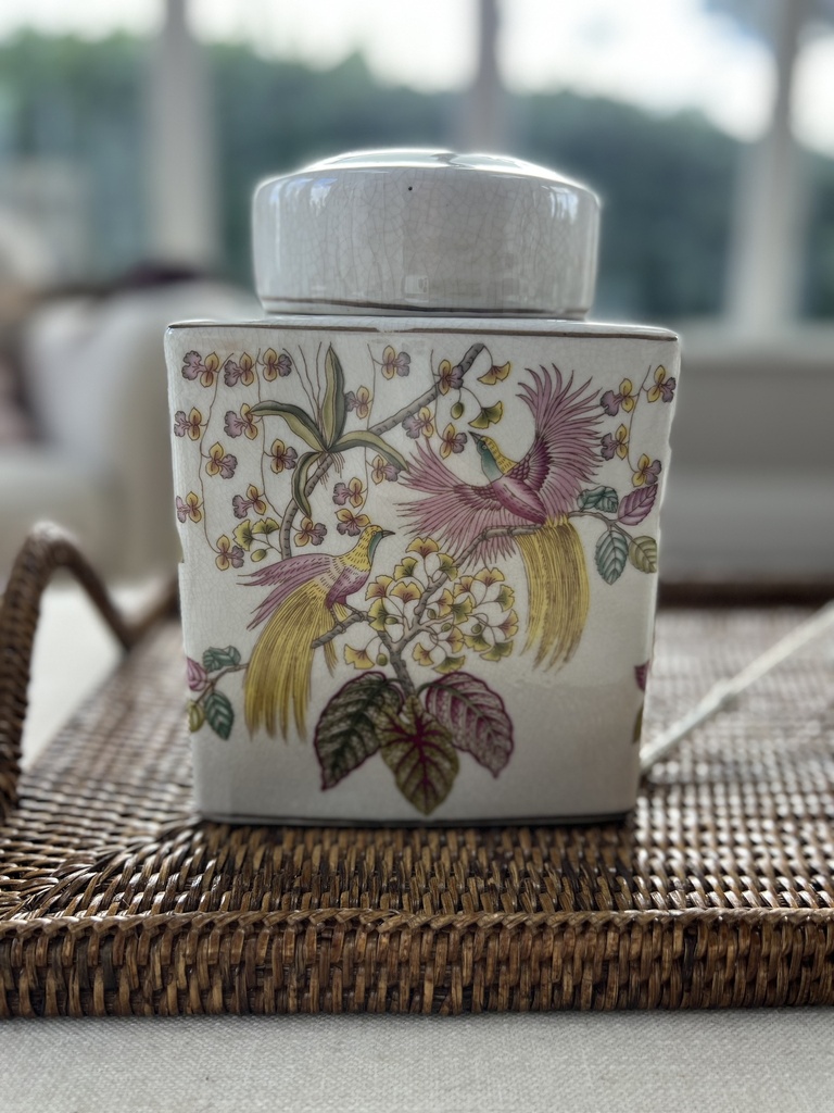 Pink Floral Porcelain Jar