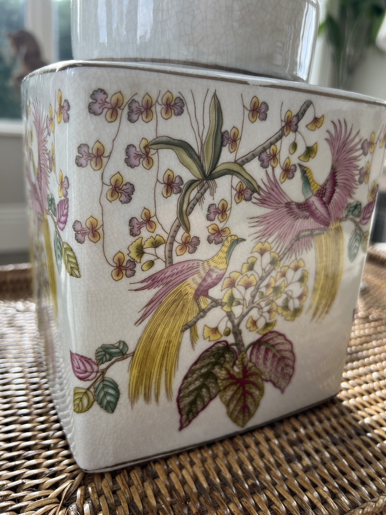 Pink Floral Porcelain Jar