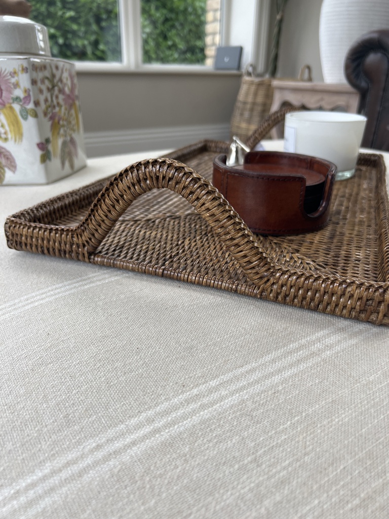 Large French Rattan Tray