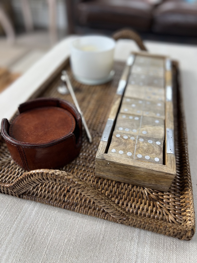 Large French Rattan Tray