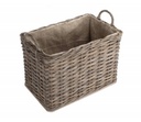 Wheeled Rattan Cordura Lined Log Basket